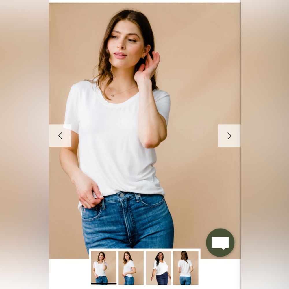 NWT Able Mae Drapey Tee in White